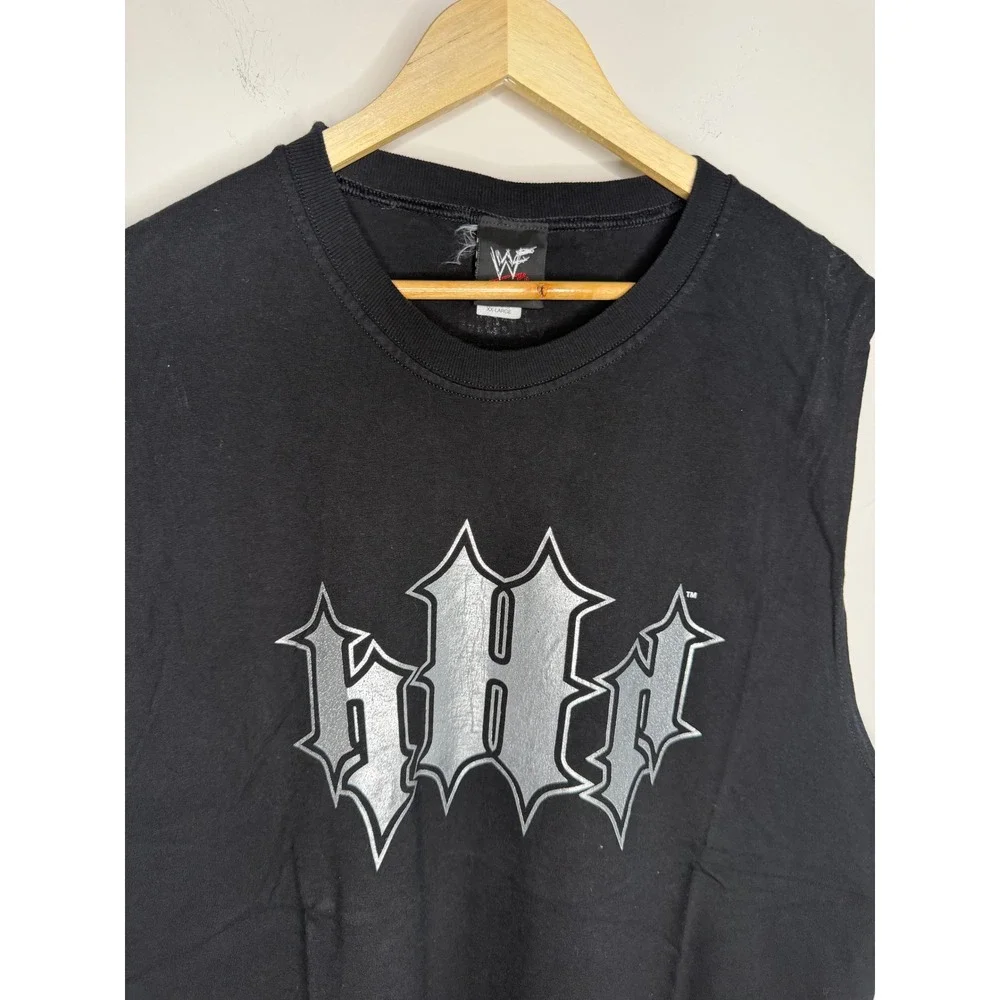 Vintage WWF Triple H HHH Muscle Shirt Black Sleeveless Tee Mens 2XL Attitude Era
